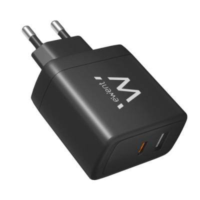 Ewent EW1330 Cargador Rápido GaN de 2 puertos (USB-C y USB-A)