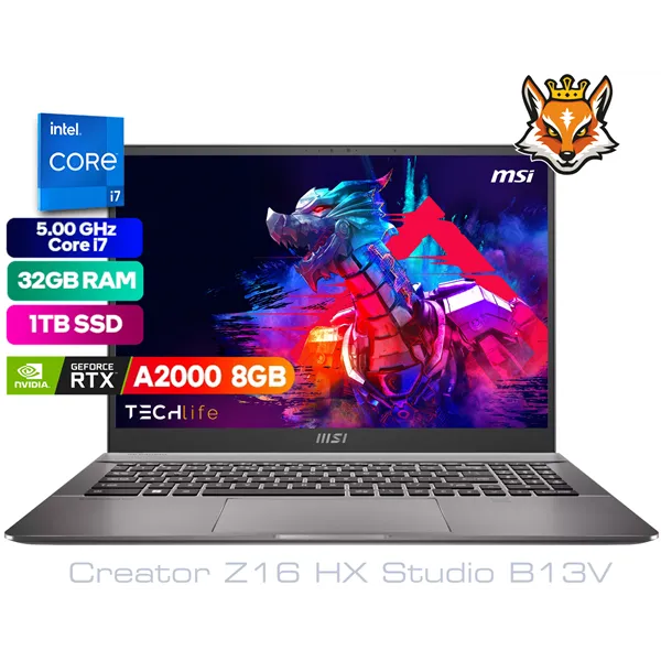 MSI CreatorPro Z16 HX Studio B13VJTO-087ES Intel Core i7-13700HX 32GB 1TB RTX2000 ADA QHD+ 16" W11Pro