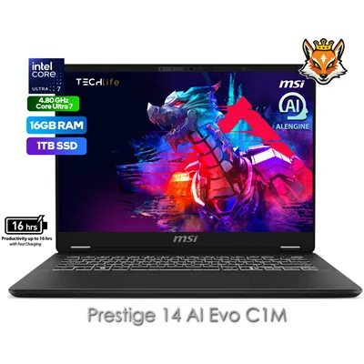 MSI Prestige 14 AI EVO C1MG-023ES Intel Core ultra 7-155H 16GB