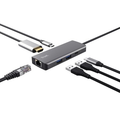 Docking USB Tipo-C Trust Dalyx/ 2xUSB/ 2xUSB Tipo-C/ 1xHDMI/