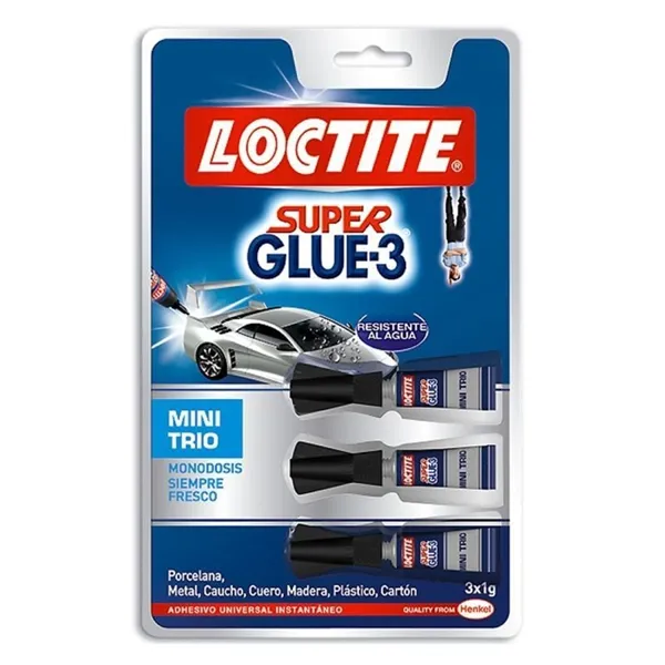 Pegamento en Tubo Loctite Super Glue-3 Mini Trio/ 3 x 1g