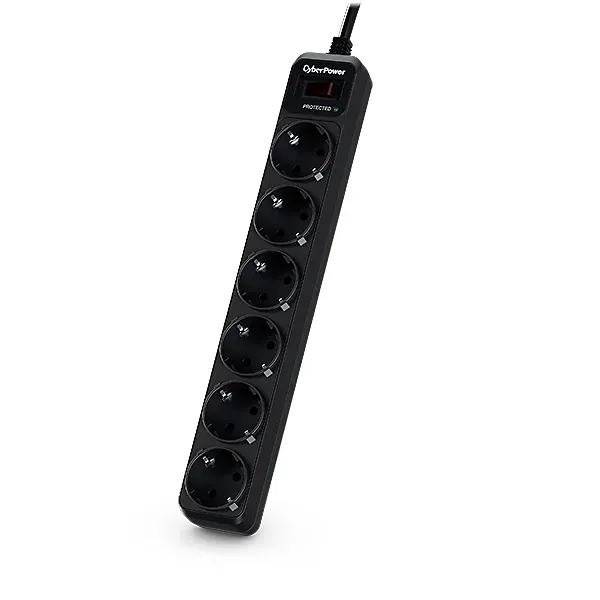 Regleta con interruptor Cyberpower B0620SC0-DE/ 6 Tomas de corriente/ Cable 1.8m/ Negra