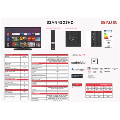 Aiwa TV 32" 32AN4504HD Infinity HD SMART TV con AndroidTV