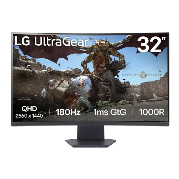 Monitor Gaming Curvo LG UltraGear 32GS60QC-B 31.5'/ QHD/ 1ms/ 180Hz/ VA/ Negro