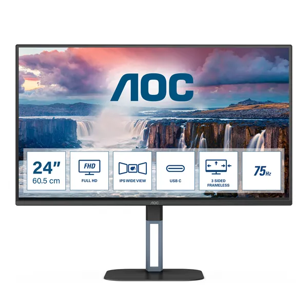 AOC 24V5CE 23.8'/ Full HD/ Multimedia/ Negro