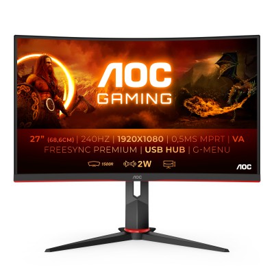 AOC Gaming C27G2ZU 27'/ Full HD/ 0.5ms/ 240Hz/ VA/ Multimedia/