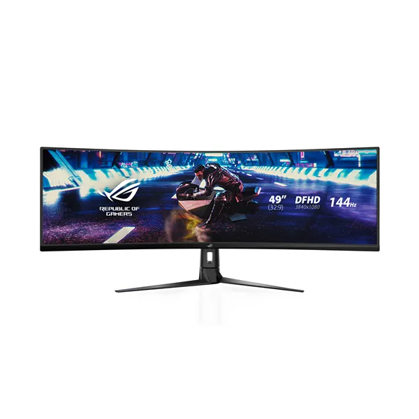 Monitor Gaming Ultrapanorámico Curvo Asus Rog Strix XG49VQ 49'/ Dual UHD/ 4ms/ 144Hz/ VA/ Multimedia/ Negro