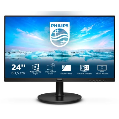 Monitor Philips V-Line 241V8LA 23.8'/ Full HD/ Multimedia/ Negro