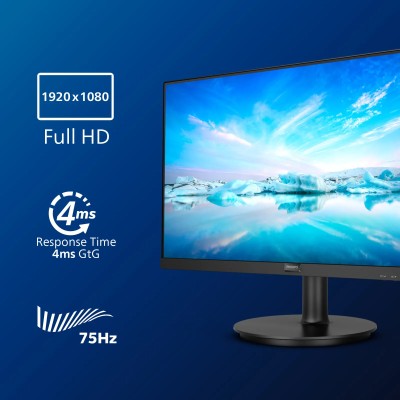 Monitor Philips V-Line 241V8LA 23.8'/ Full HD/ Multimedia/ Negro