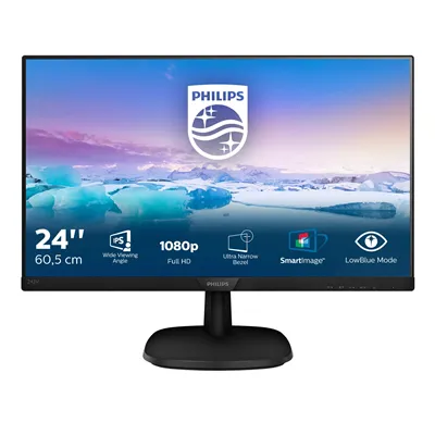 Monitor Philips 243V7QDAB 23.8'/ Full HD/ Multimedia/ Negro