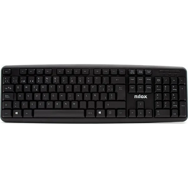 Nilox Teclado USB silencioso compacto y numérico, Negro