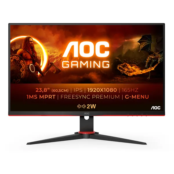 AOC Gaming 24G2SPAE 23.8'/ Full HD/ 1ms/ 165Hz/ IPS/ Multimedia/ Negro