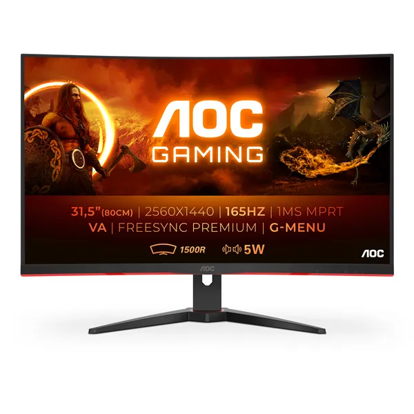 AOC Gaming CQ32G2SE 31.5'/ QHD/ 1ms/ 165Hz/ VA/ Multimedia/ Negro