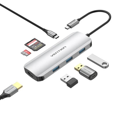 Docking USB Tipo-C Vention TOJHB/ 1xHDMI/ 3xUSB/ 1xUSB Tipo-C/