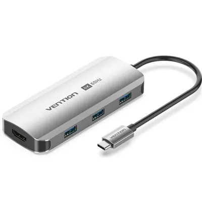 Docking USB Tipo-C Vention TQDHB/ 1xHDMI 4K/ 3xUSB/ 1xUSB