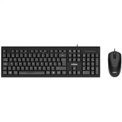 Nilox Kit Teclado y Mouse por cable USB Ligero y Compacto