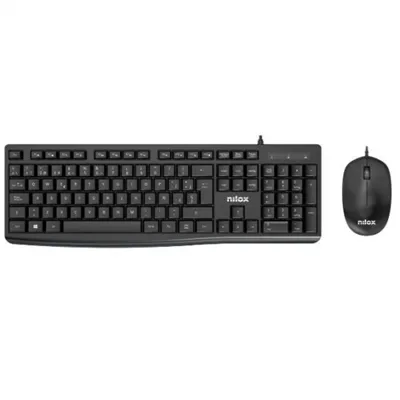 Nilox Kit Teclado multimedia y Mouse 1200 DPi por cable USB