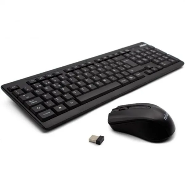 Nilox Kit inalámbrico Teclado y Mouse, Modelo Fit ligero y compacto