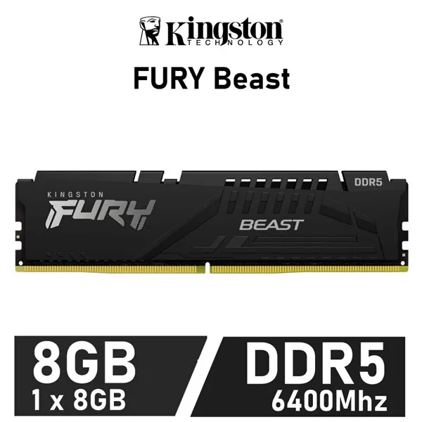 Kingston Fury Beast 8GB 6400MHz DDR5 CL32 1.4v