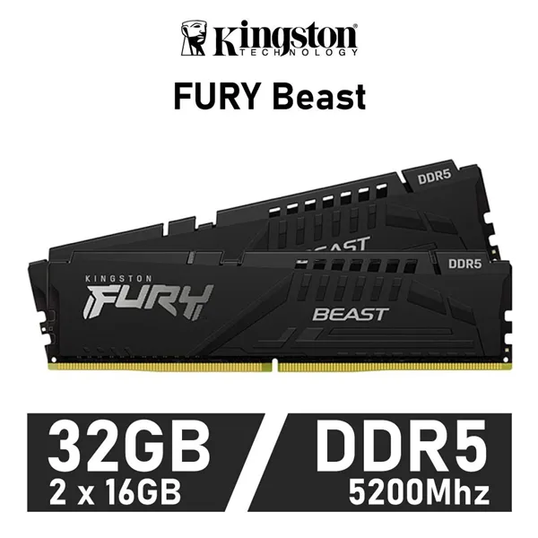 Kingston Fury Beast KIT 32GB DDR5 5200MHz DDR5 CL36 1.35v (2x16GB)