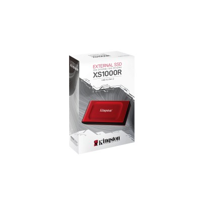 Kingston XS1000 SSD 2TB Externo MINI USB-C, Rojo a 1050MB/s