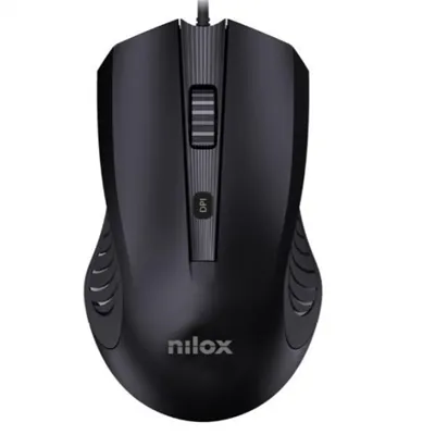 Nilox Ratón con cable, óptico de alta precisión 2400 DPI/4