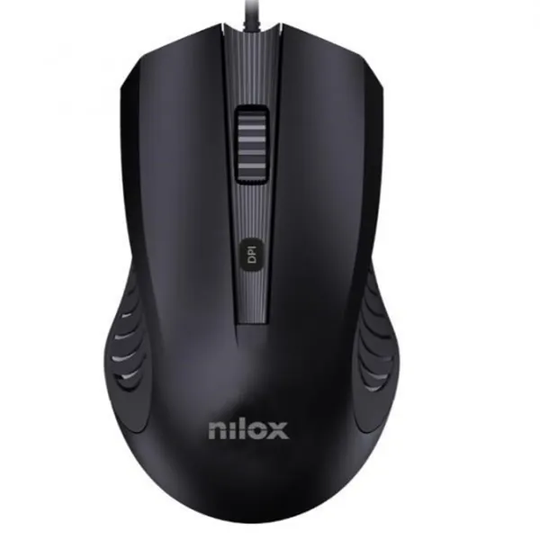 Nilox Ratón con cable, óptico de alta precisión 2400 DPI/4 botones/USB