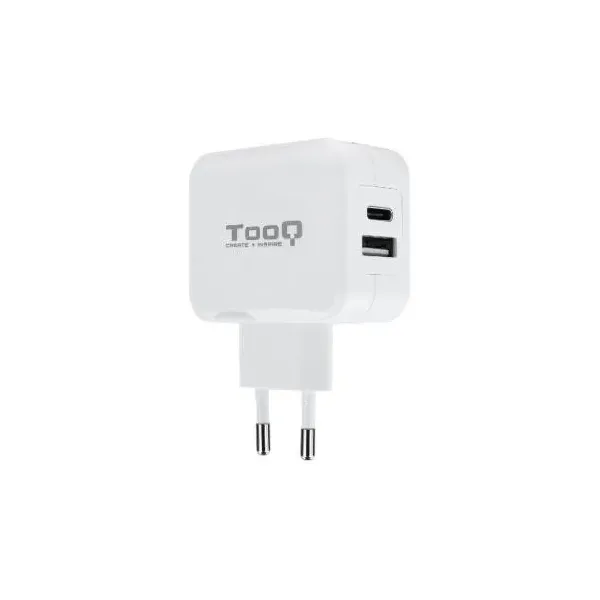 Cargador de Pared TooQ TQWC-2SC02WT/ 1xUSB Tipo-C/ 1x USB/ 27W
