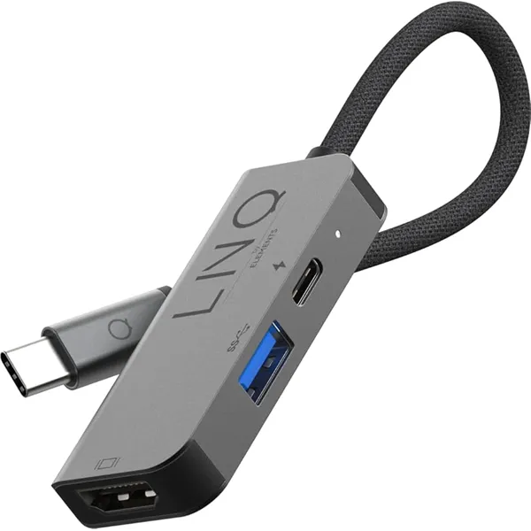 LinQ LQ48000 Docking USB-C 3 en 1 con opción cargador 100W HDMI/USB 3.0/USB-C