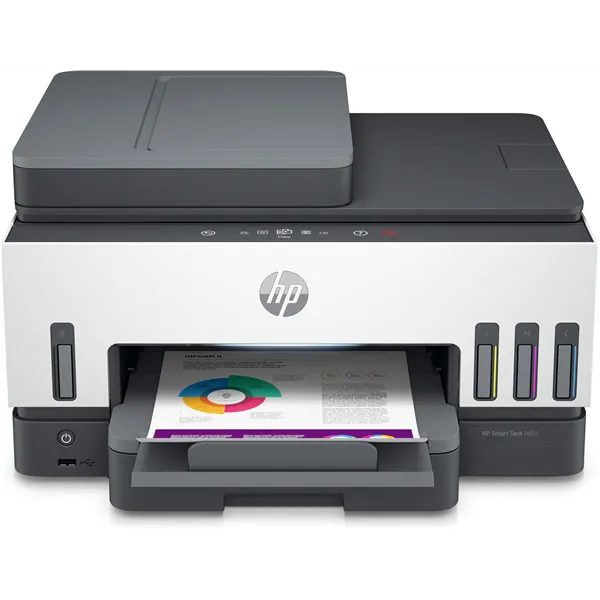 HP Smart Tank 7605 Multifunción Recargable FAX/WiFi/Bluettoth/Dúplex/ADF Gris