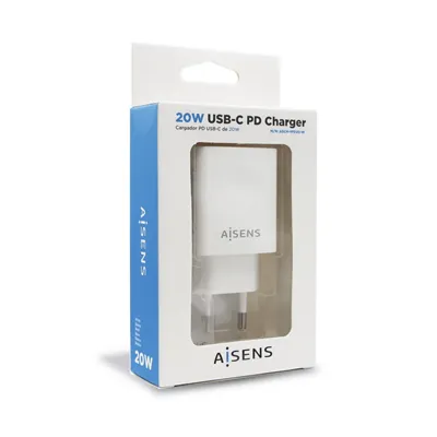 Cargador de Pared Aisens ASCH-1PD20-W/ 1xUSB Tipo-C/ 20W