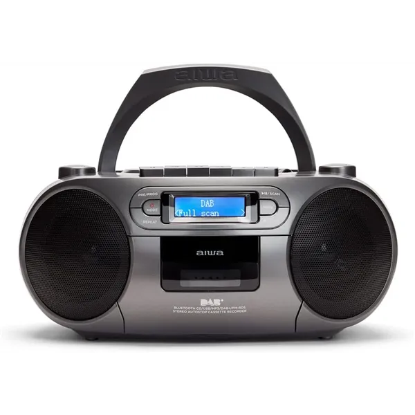 Aiwa BBTC-660DAB/MG: Radio Cassette Portátil con CD, Bluetooth y USB, Grabador de Cassettes, RDS, FM