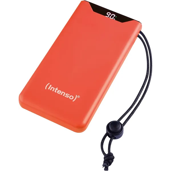 Intenso Powerbank F10000 Naranja - Batería Externa 10000 mAh carga rápida, USB-C a 20W y USB-A a 15W 