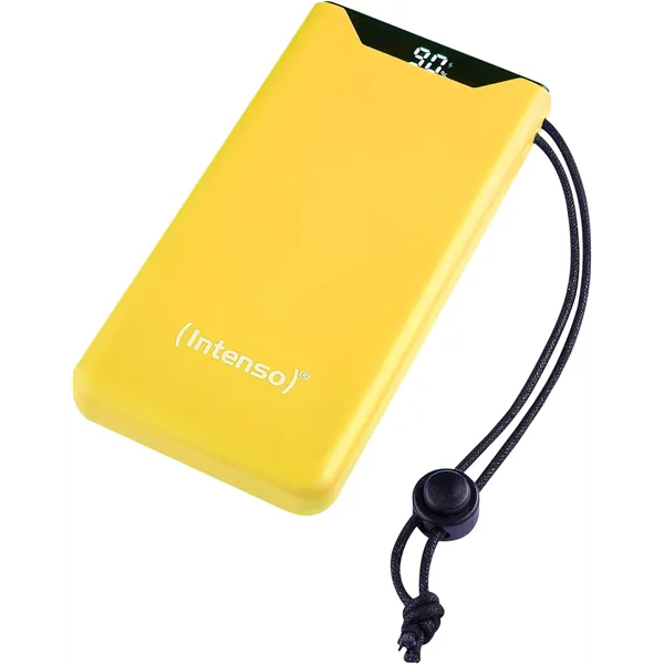 Intenso Powerbank F10000 Amarillo - Batería Externa 10000 mAh carga rápida, USB-C a 20W y USB-A a 15W 