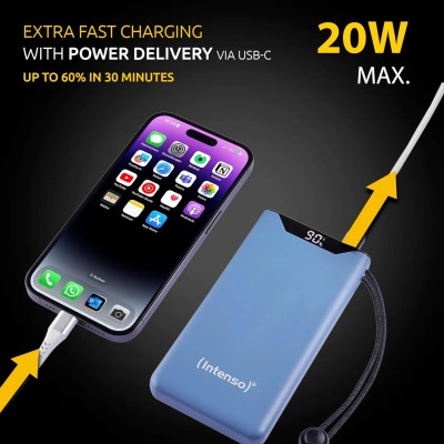 Intenso Powerbank F10000 Azul - Batería Externa 10000 mAh carga