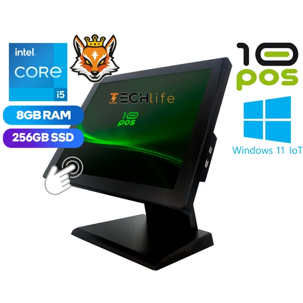 10Pos 10T-15 TPV Comercio 15" Táctil Intel Core i5 8GB 256GB SSD W10