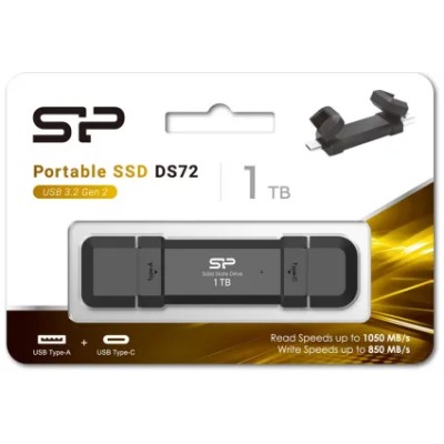 Silicon Power DS72 SSD 1TB Memoria USB-C + USB-A