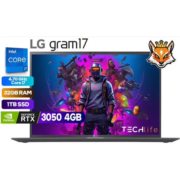 LG Gram 17Z90R Intel Core i7-1360P 32GB 1TB SSD RTX3050 4GB 17" W11