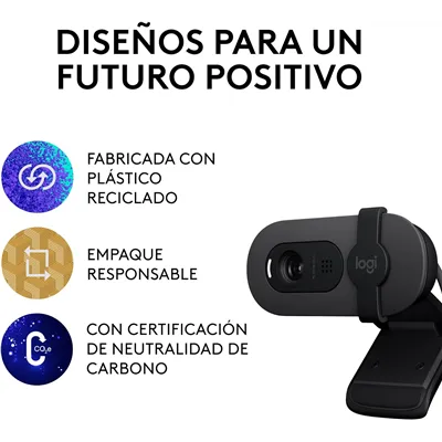 Logitech Webcam Brio 100 FHD 2Mp Grafito, USB