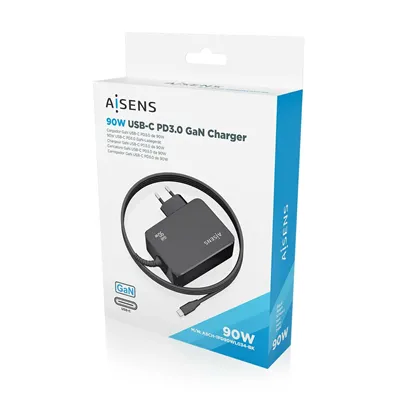 Cargador Gan de Pared Aisens ASCH-1PD90WL034-BK/ 1xUSB Tipo-C +