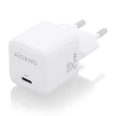 Cargador Gan de Pared Aisens ASCH-25W1P012-W/ 1xUSB Tipo-C/ 25W