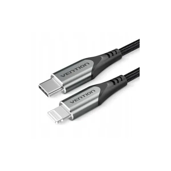 Cable USB 2.0 Tipo-C Lightning Vention TACHF/ USB Tipo-C Macho - Lightning Macho/ 1m/ Gris
