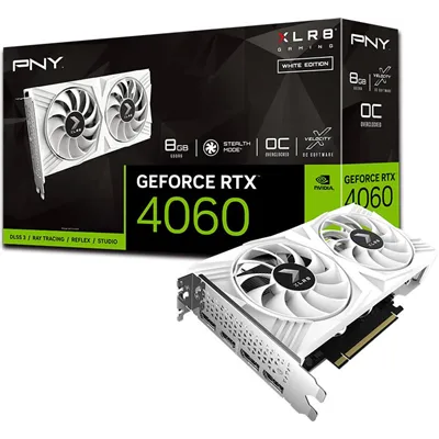 PNY GeForce RTX 4060 OC 8GB XLR8 Gaming Verto White GDDR6