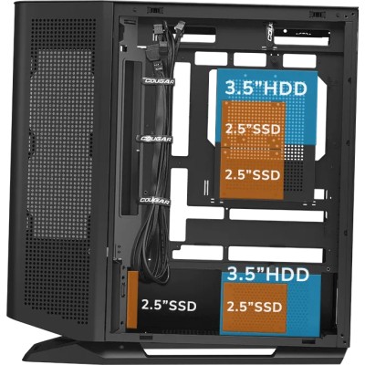 Cougar FV270 Mid Tower Cristal Templado Negro