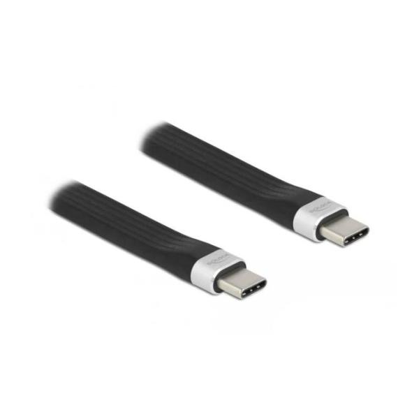 Delock Cable USB-C a USB-C 13.5cm plano, SuperSpeed hasta 10Gbps