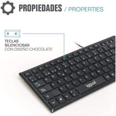 Iggual TKL Slim TKL-USB Teclado Mini compacto Slim