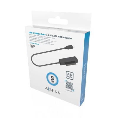 Adaptador para Discos Duros 2.5' Aisens ASE-25C04B/ USB 3.1