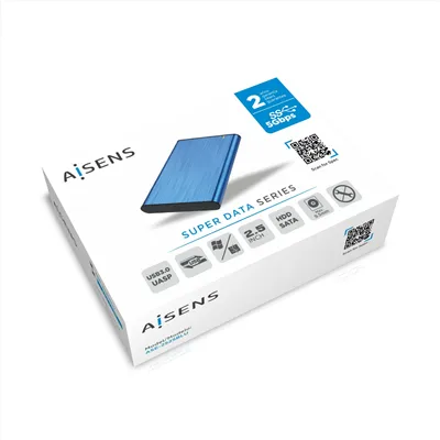 Aisens ASE-2525BLU Caja externa de aluminio Azul para Disco