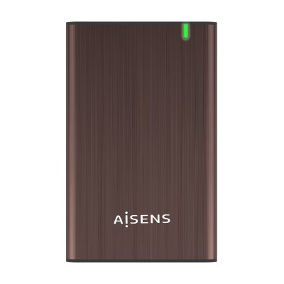 Aisens ASE-2525BWN Caja externa de aluminio Marrón para Disco