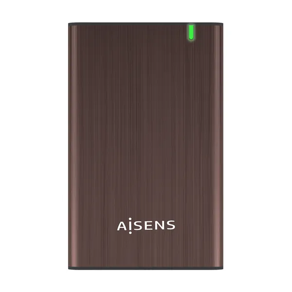 Aisens ASE-2525BWN Caja externa de aluminio Marrón para Disco Duro de 2.5' de 9.5mm SATA a USB 3.0/USB3.1 Sin tornillos